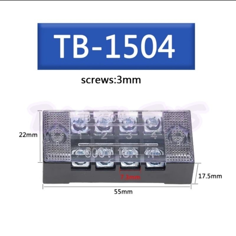 Terminal Blok 3POLE 15A dengan Vorge Panel - 4, 6, 8, 10, 12POLE 25A Terminal Kabel