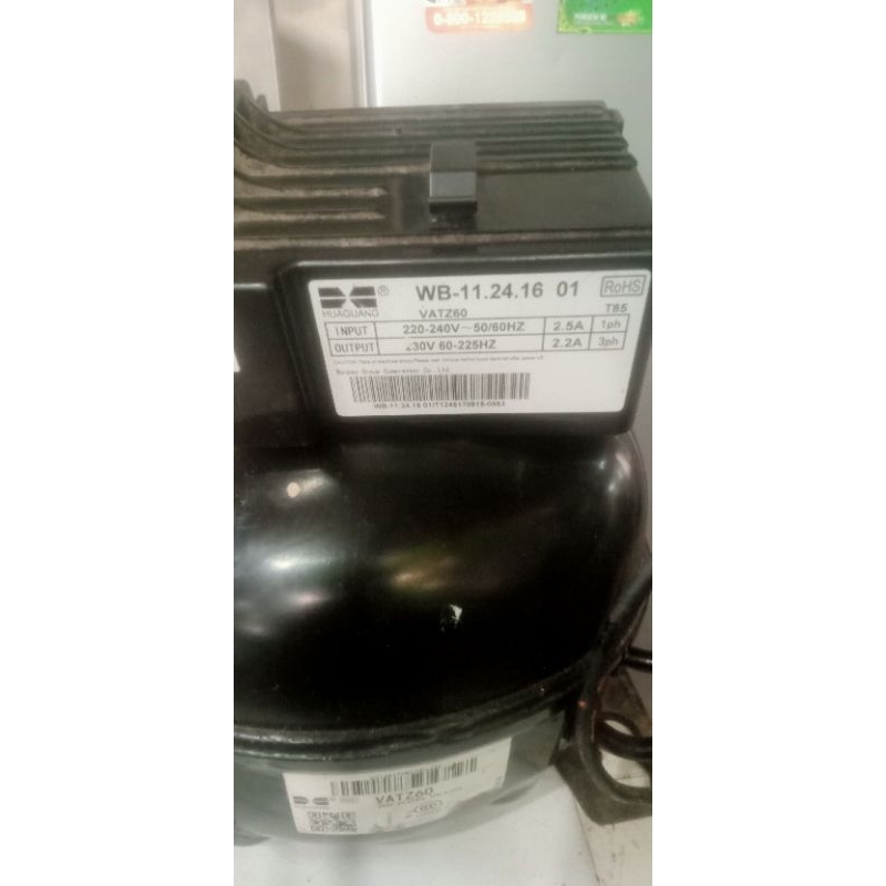 kompresor MESIN KULKAS 2 PINTU AQUA INVERTER VATZ60