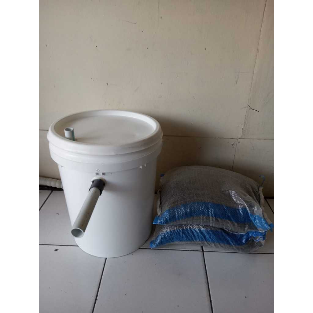 Ember filter air sumur bor, keruh, bau