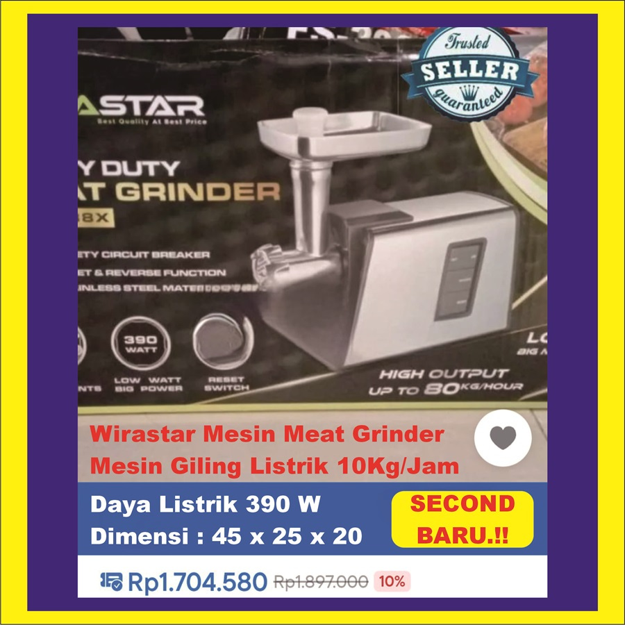 Mesin Giling Daging Bakso Bumbu Basah Listrik Meat Grinder Penggiling Stainelss Chopper Bekas Baru