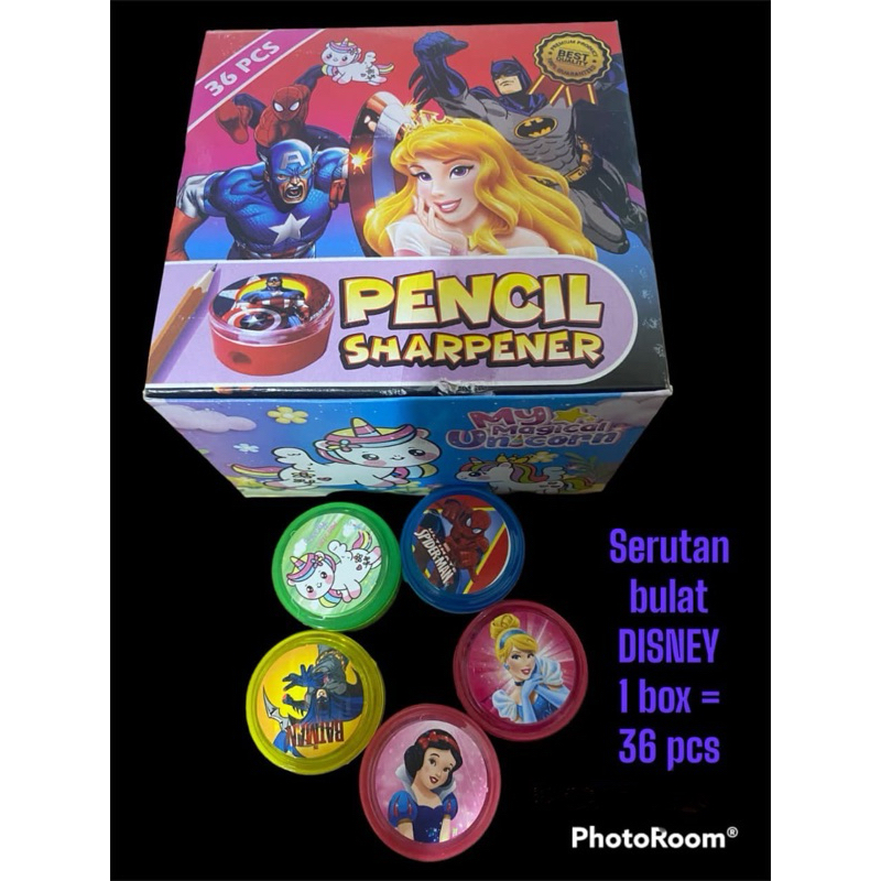 

[1 Pcs] Rautan Bulat Murah Anak Kecil Motif Disney / Serutan / Sharpener Pensil Bulat Murah Disney