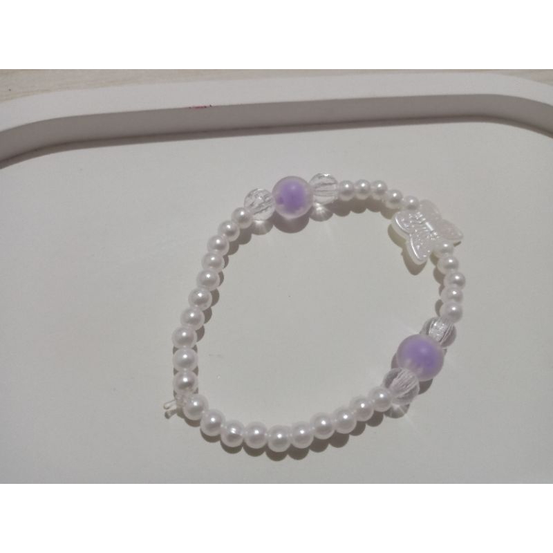 Beads Bracelet purple butterfly