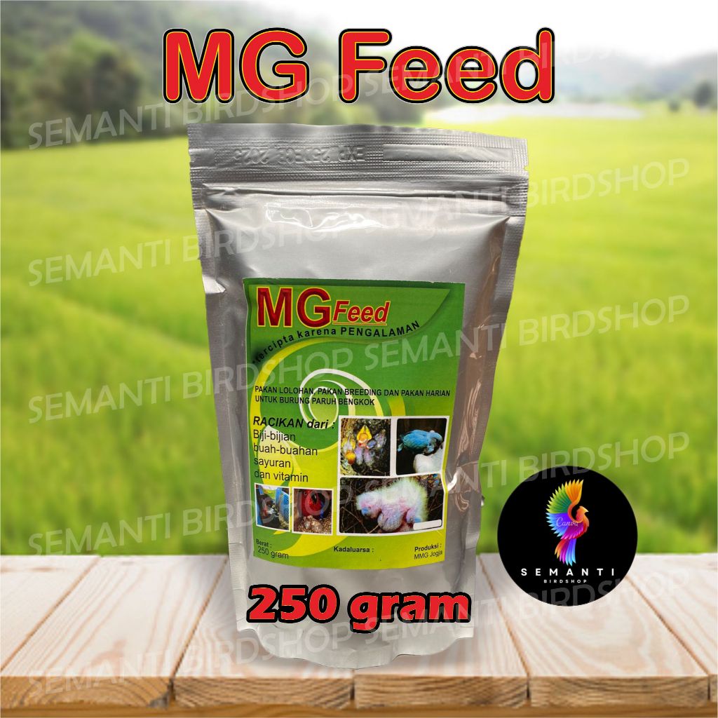 MGFEED MG FEED 250 GRAM BUBUR PAKAN MAKANAN LOLOHAN ANAK PIYIK BURUNG PARUH BENGKOK NURI KAKATUA
