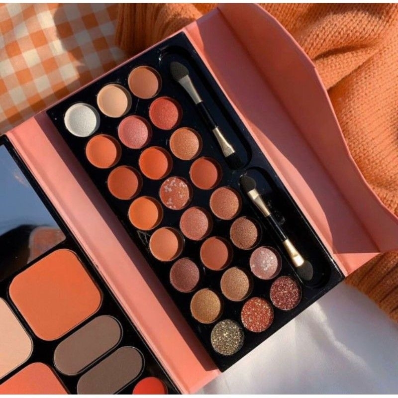 Palet Eyeshadow 28 Warna Lengkap dengan Lipstik dan Blush On - Riasan Mata Waterproof