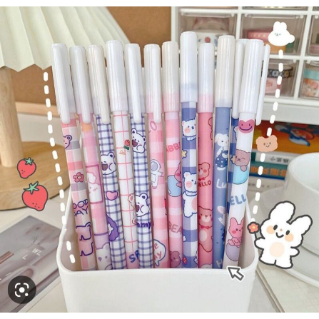 

12 PCS Bolpen Gel Hapus Tinta Hitam