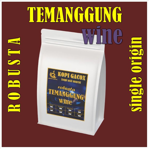 

Kopi Robusta Wine TEMANGGUNG Kopi Murni 100/200/500 Gram