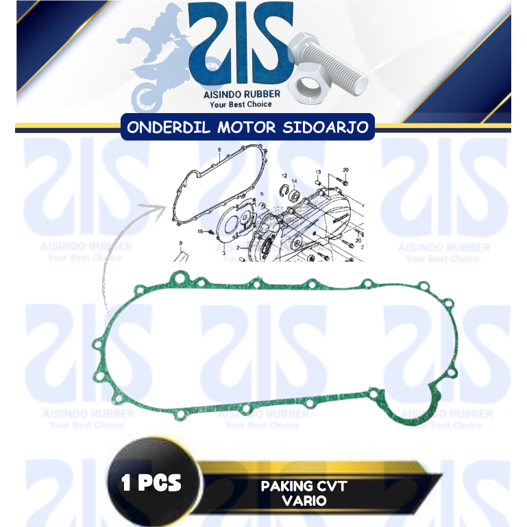 Gasket Block CVT Honda Vario 110 Karbu-Techno 110 CBS-Non CBS Lama-Awal-Old Carbu CW Paking Blok