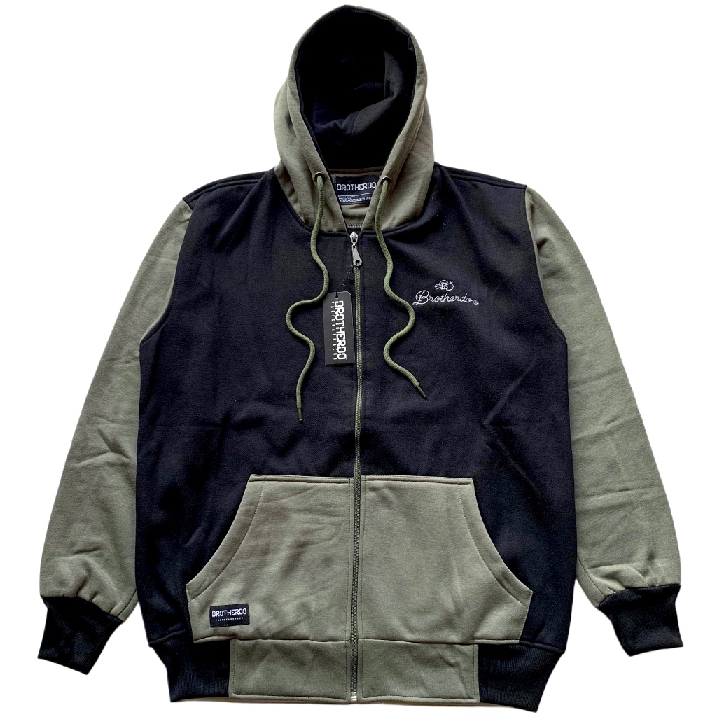 Jaket pria zipper kombinasi katun premium brotherdo
