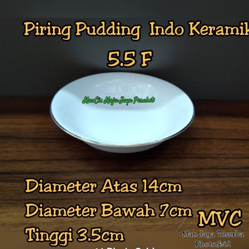 piring pudding indo keramik 5.5 F piring kue mangkuk piring kecil