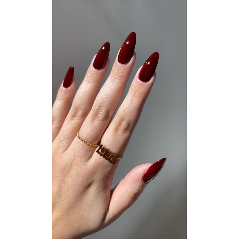 KUKU PALSU MAROON POLOS FREE LEM GEL / nailart kuku / kukuwedding