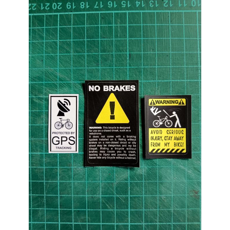 Stiker No Brakes Sticker Warning Sepeda Frame Fixie Universal