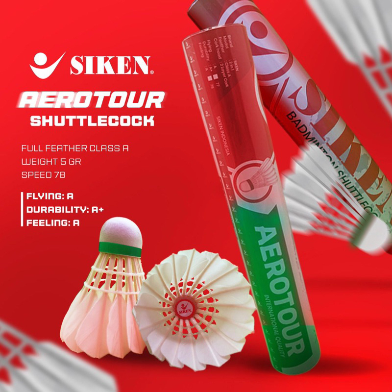 Shuttlecock SIKEN kok badminton kok bulutangkis Siken AeroPro AeroTour