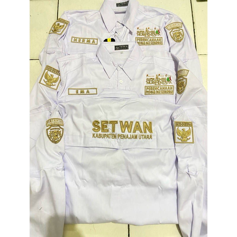 KEMEJA TAKTIKAL FULL BORDIR TIMBUL CUSTOM LOGO