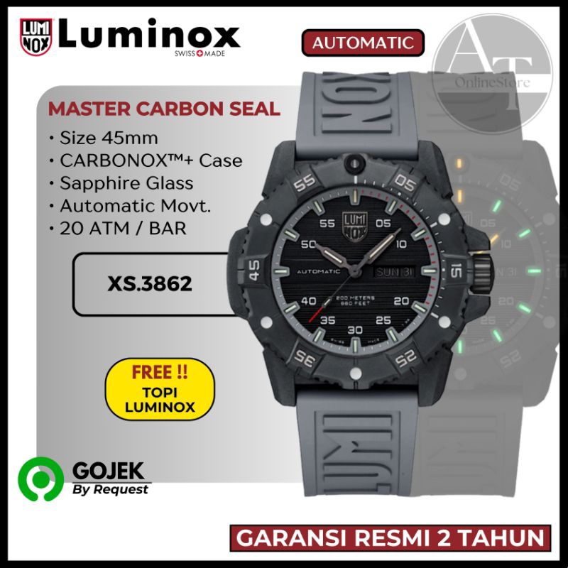 Jam Tangan Pria Luminox 3862 Master Carbon Seal Automatic ORIGINAL Resmi