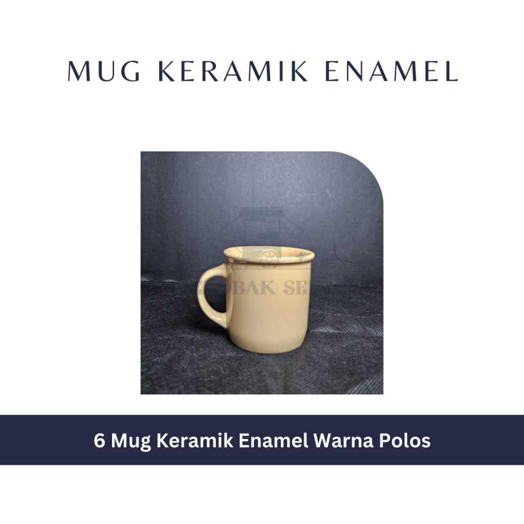 6 PCS GELAS ENAMEL KERAMIK / GELAS JADUL KERAMIK / CANGKIR ENAMEL KERAMIK / GELAS TEH KERAMIK