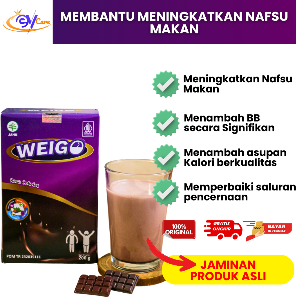 

Weigo Susu Penambah Berat Badan Penggemuk Badan Anak dan Dewasa