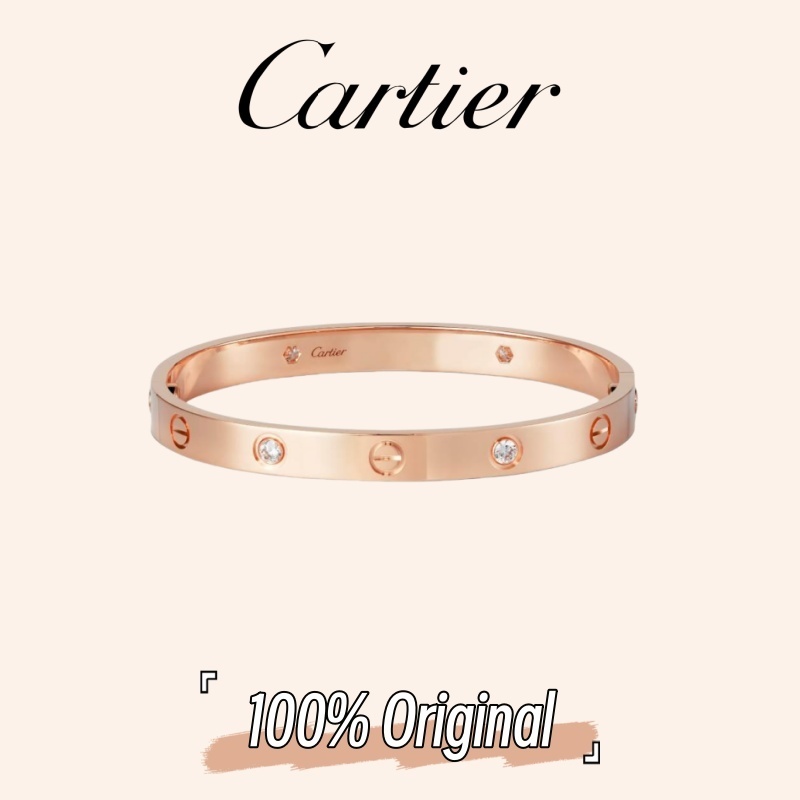 [100% Original] Cartier Gelang LOVE berlian klasik/gelang couple/emas mawar/emas kuning/emas putih