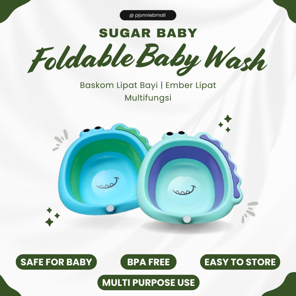 Sugar Baby Foldable Baby Wash Basin Baskom Ember Lipat Mandi Bayi Multifungsi