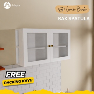 Lemari Dapur  Kaca Tertutup - Rak Bumbu Dapur Mininalis
