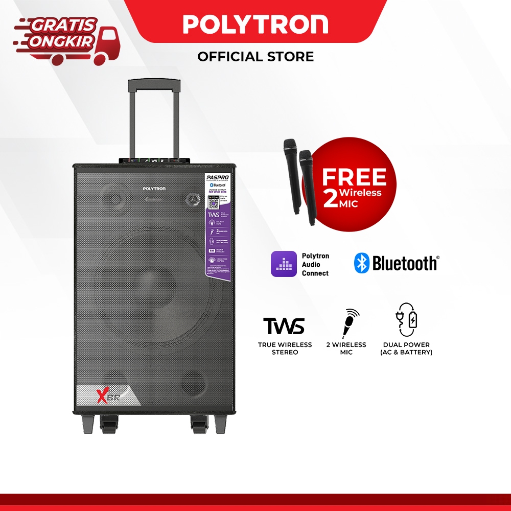 POLYTRON Professional Portable Bluetooth Karaoke Active Speaker PAS PRO15F7