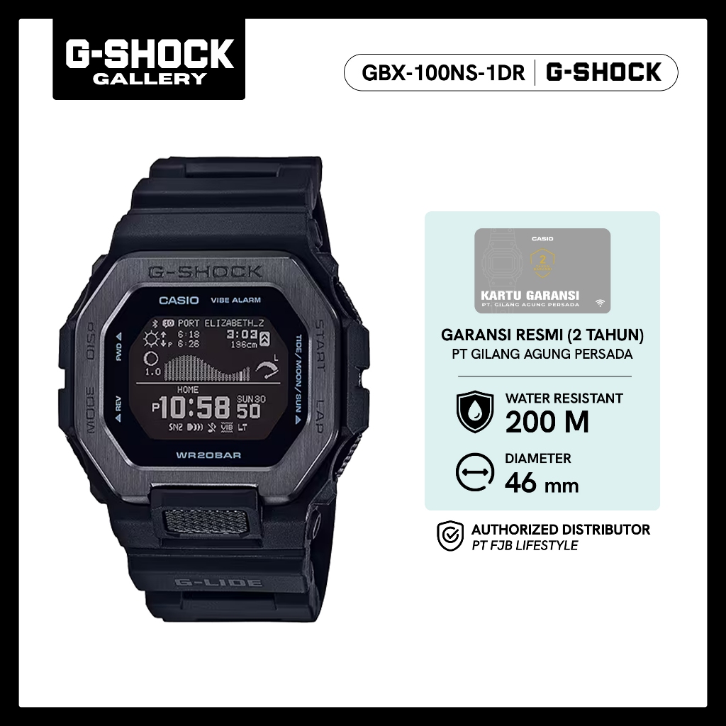 G-Shock Jam Tangan Pria Original GBX-100NS-1DR Digital black