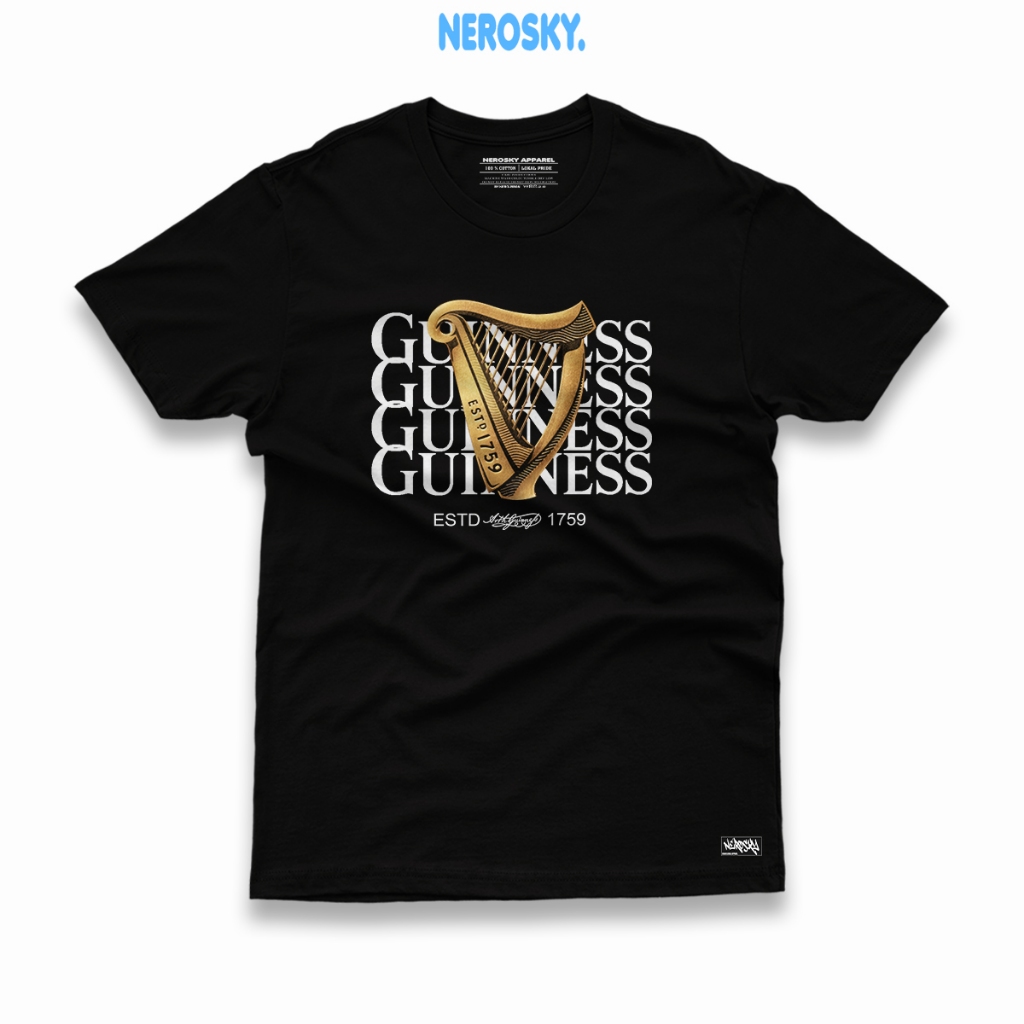 KAOS PRIA GUINNESS 24S PREMIUM COTTON COMBED TIPE 10