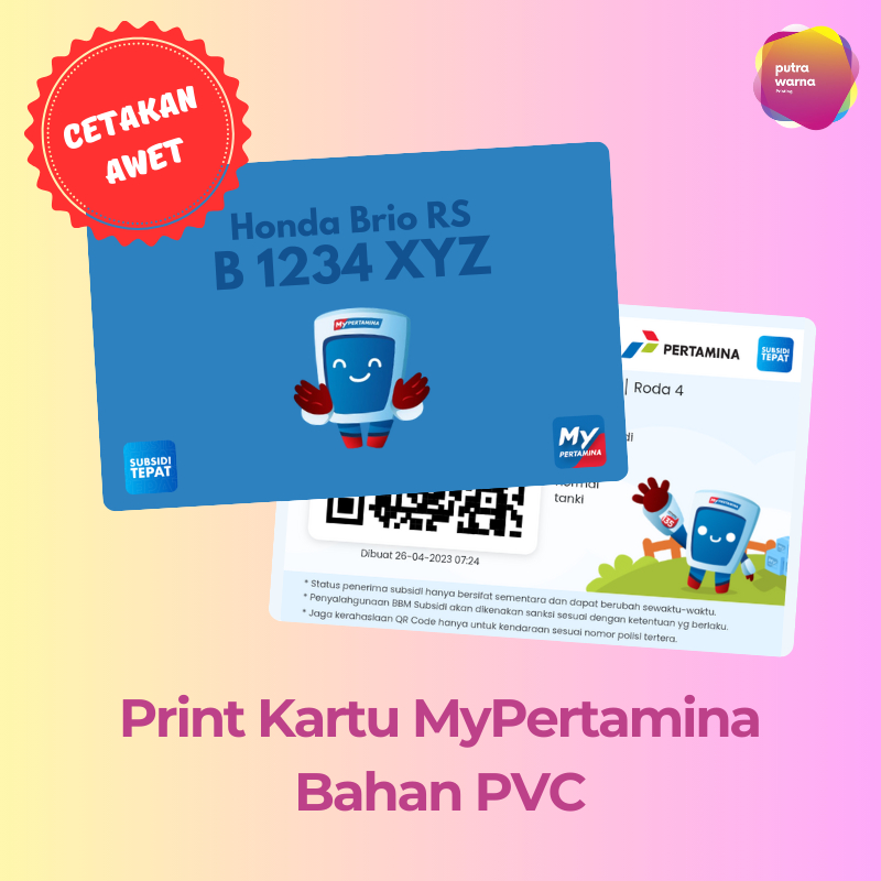 

Print Kartu BBM My Pertamina Bahan PVC