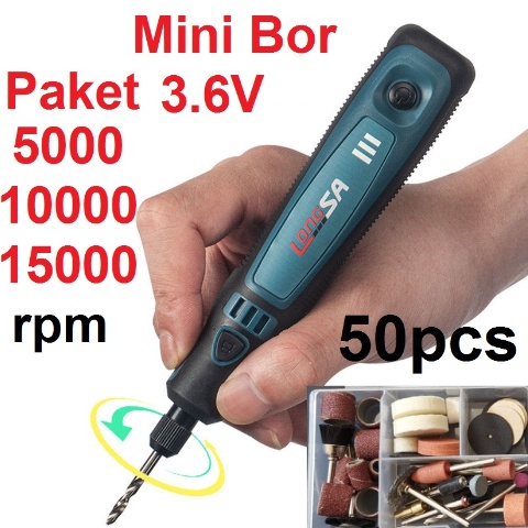 Segera Belanja Bonkyo Mini Grinder Set Cordless 36V Mini Drill Tuner Mesin Ukir Poles 3 Kecepatan 5 