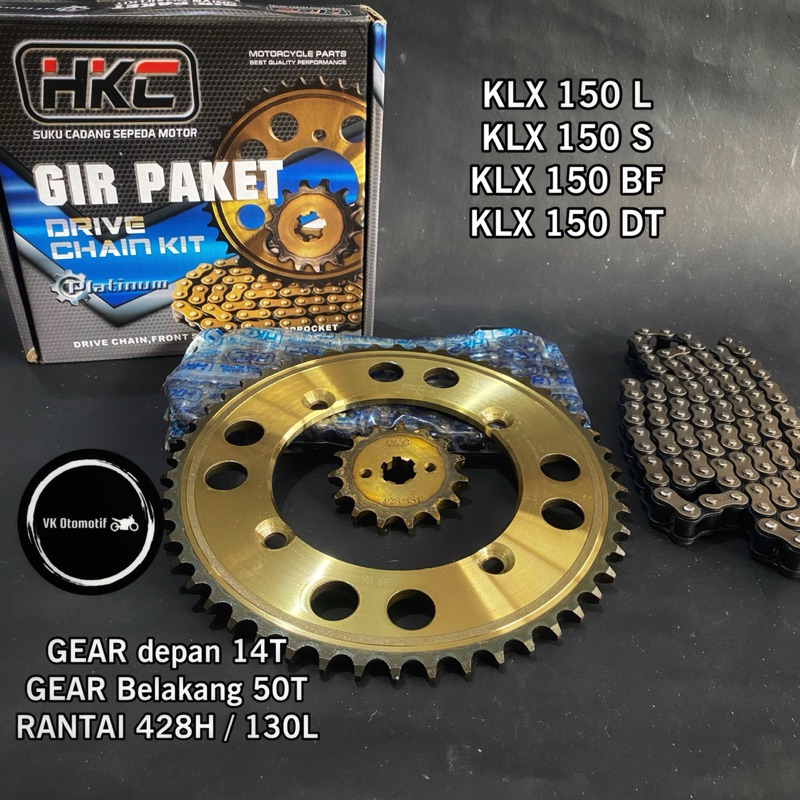 GEAR GIR SET PAKET KAWASAKI KLX 150L KLX 150S KLX150 BF KLX 150DT DTRACKER UKURAN 44 47 50