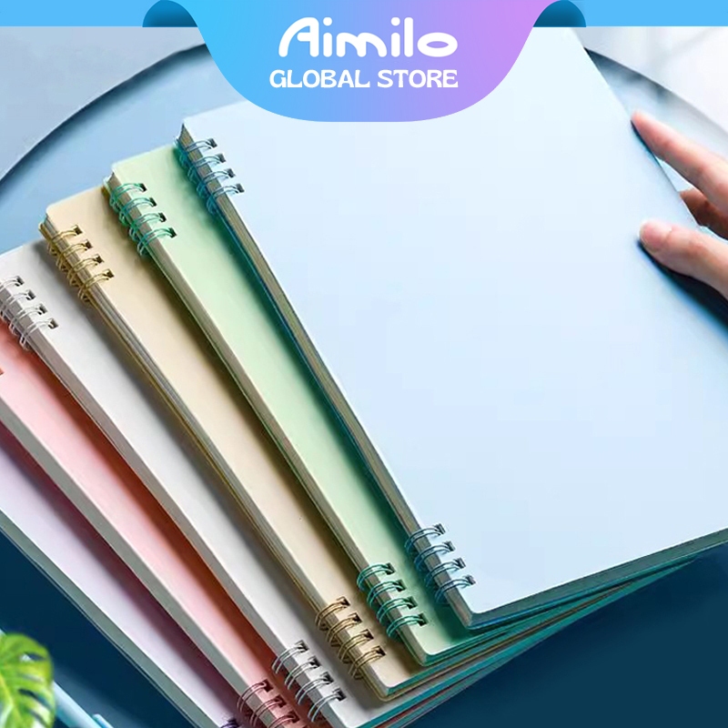 

Aimilo Notebook A5 Buku Diary Aesthetic Sketch Book Koil 8 LubangYang Ditingkatkan Buku Tulis
