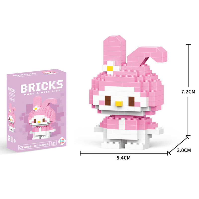 Lego Mainan Bricks karakter kartun DIY Sanrio Mini Nano Block Puzzle Melody