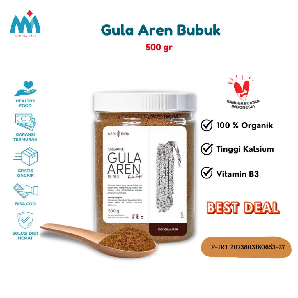 

Gula Aren Daribumi 500 Gr Gula Aren Bubuk Organik Premium Pure