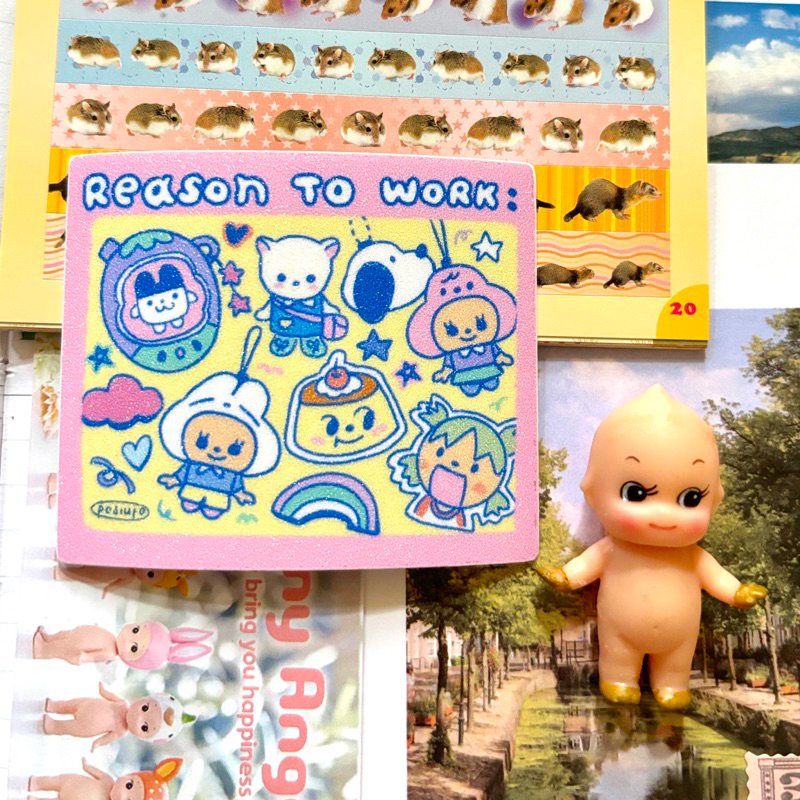 

reason to work: trinkets sticker