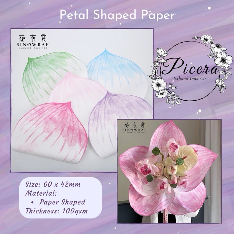 

Flower Wrapping Paper Korean Petal Pastel Shaped Paper Kertas Bungkus Pembungkus Bouquet Bucket Bunga Motif Kelopak Kupu Kupu Butterfly