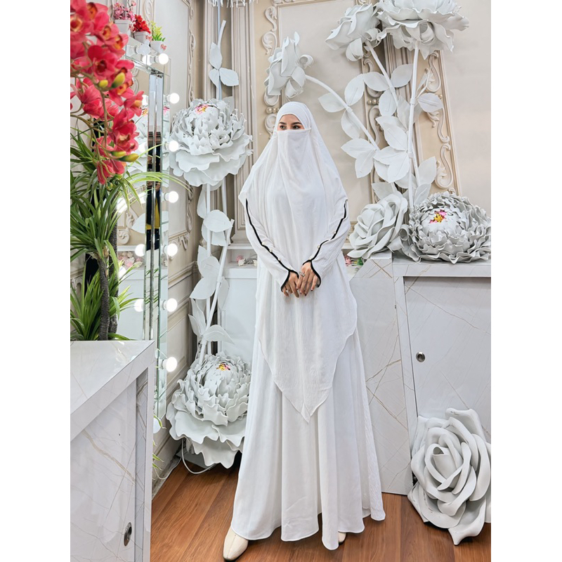 NEW JANNAH SERIES BY DZHIRA PREMIUM SET HIJAB SYARI TERBARU GAMIS UMROH/HAJI