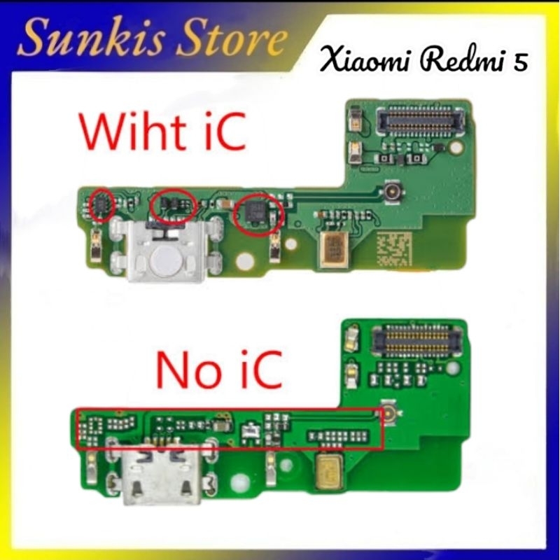 Konektor Charger Xiaomi Redmi 5 Papan Cas + Mic Board Charger Ori Plus IC