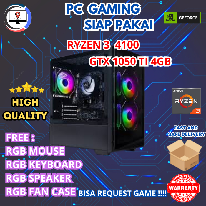 PC GAMING & DESIGN RYZEN 3 4100 16GB GTX 1050 TI 4GB - PC FULLSET