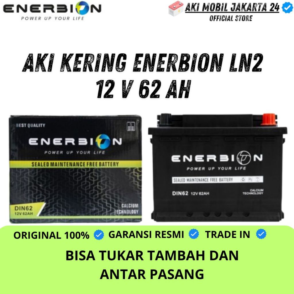 Aki Mobil Innova Reborn Bensin LN2 ENERBION MF 12 V 62 Ah Aki Kering - BELI