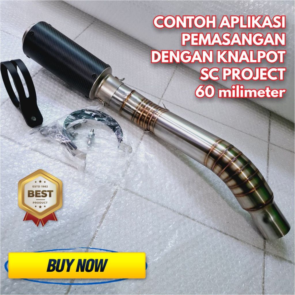 Midpipe zx6r midpipe knalpot zx6r inlet 60 mm untuk Moge Slip on Slipon Mid pipe knalpot zx6r