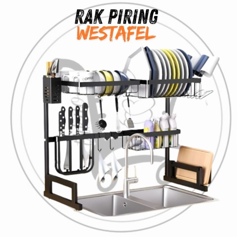 [NAGATO] RAK PIRING WASTAFEL BAJA ANTI KARAT/ RAK PIRING KUALITAS IKEA / RAK PIRING HITAM
