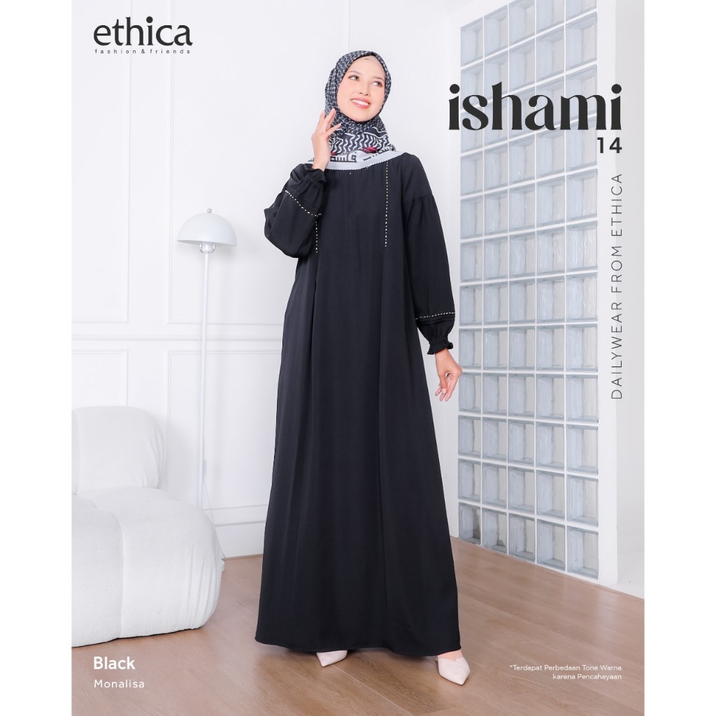 GAMIS ETHICA ISHAMI 14 / GAMIS HITAM PUTIH ABAYA TERBARU ETHICA