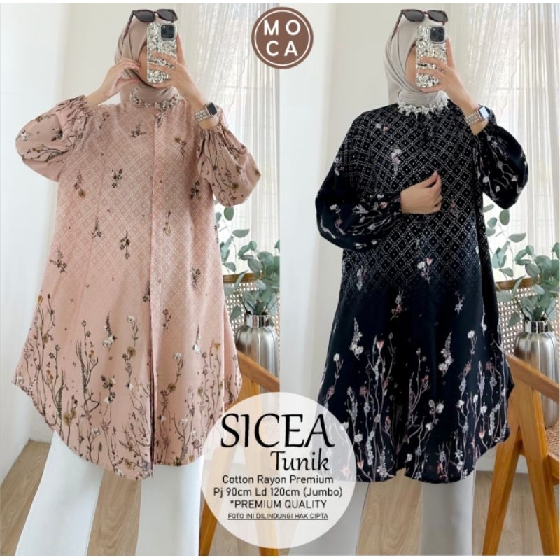 TUNIK JUMBO KATUN RAYON BUSUI MOTIF BUNGA SICEA TUNIK