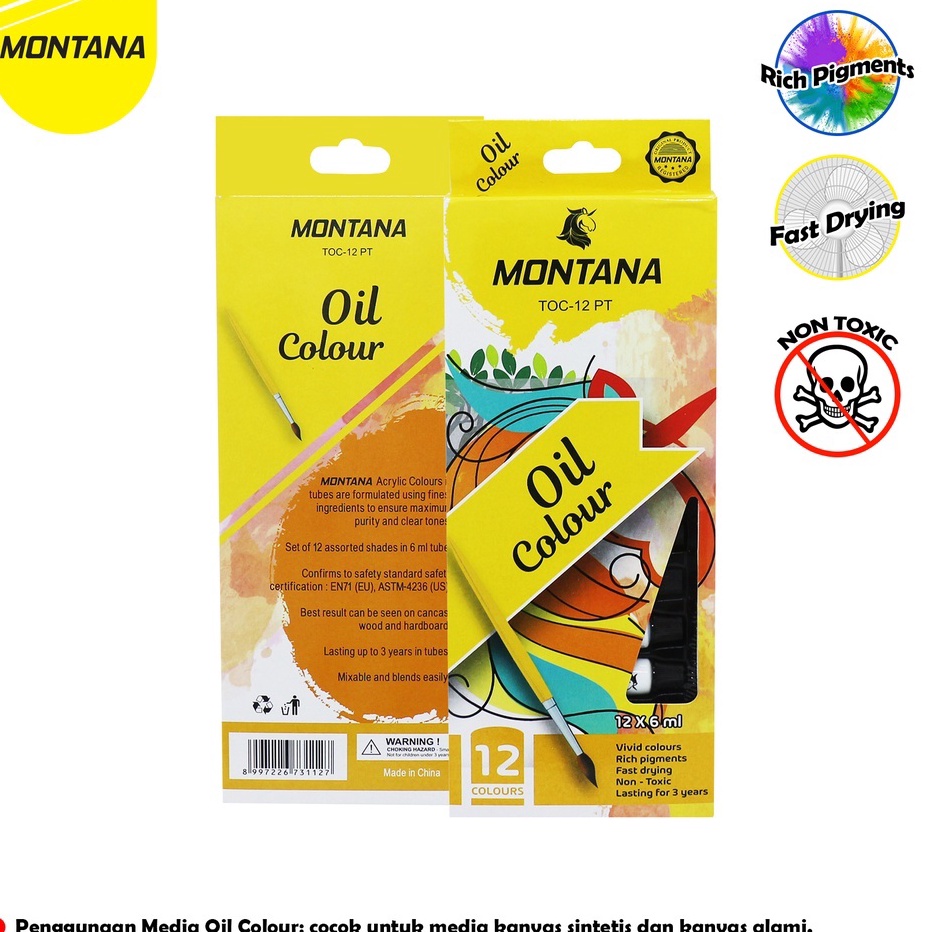 

BURUAN ORDER GAN MurahMurahATK OilColor 12 Warna Cat Minyak Montana TOC12 PT OilColor Tube
