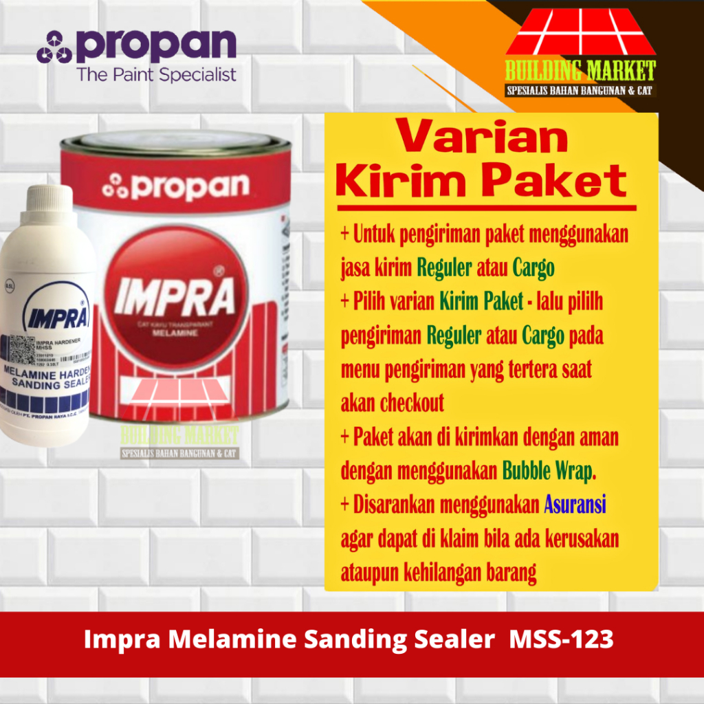 Cat Dasar Kayu Propan Impra MSS123 MSS 123 Melamine Sanding Sealer 5 Liter Paket