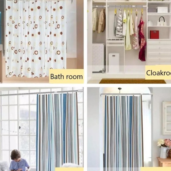 Terkini Tiang Kamar Mandi Lemari Baju  Dapur Tiang Flexible Tiang Stainless Gantungan Serbaguna