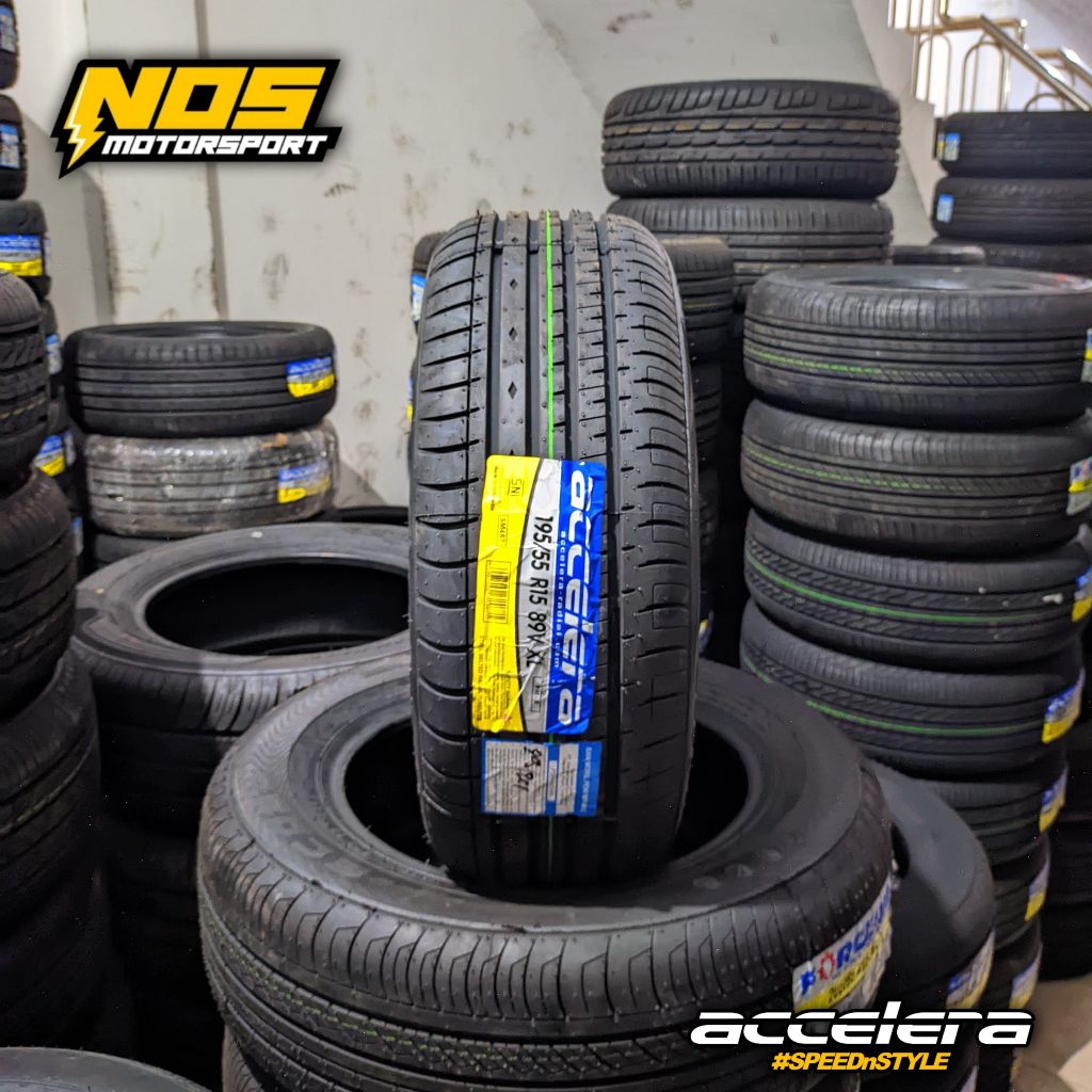BAN MOBIL 195 55 R15 MERK ACCELERA TIPE PHI-R RING 15 | BAN TUBLES | BERKUALITAS