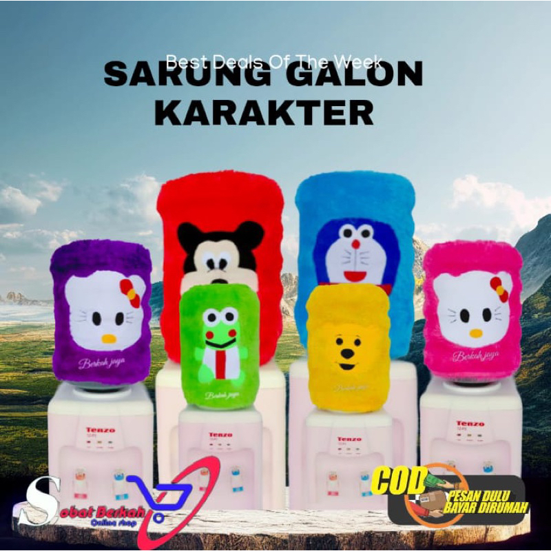 sarung galon karakter / sarung galon karakter bordir / cover galon dispenser / aksesoris galon dispe