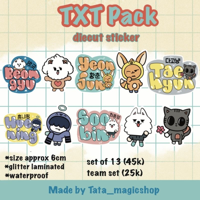 

TXT Sticker die cut glitter