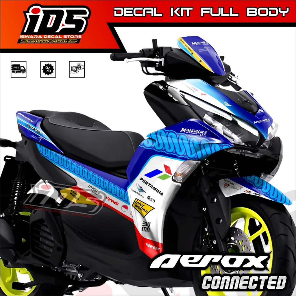 Decal Aerox 155 Full Body Stiker Aerox 155 New Striping All New Aerox 155 Connected Mandalika