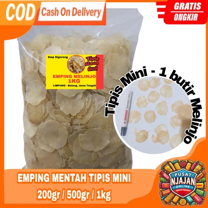 

Emping Melinjo Mentah Super Tipis Kecil Krupuk Emping Blinjo MINI Isi 1 butir Belinjo Siap Goreng (SP 1) Murah 1kg / 500gr / 200gr / 1 kilo